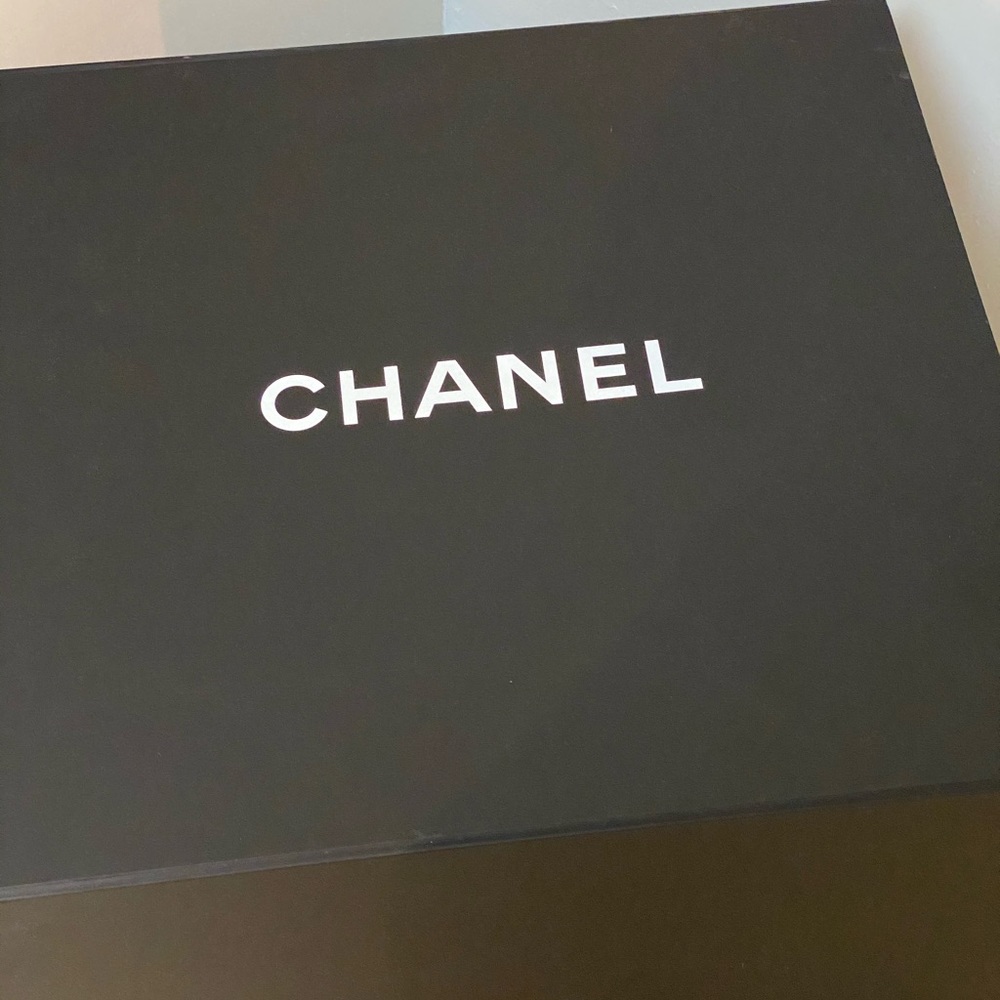Large Chanel Magnetic Gift Box Black White Logo Luxury Packaging
